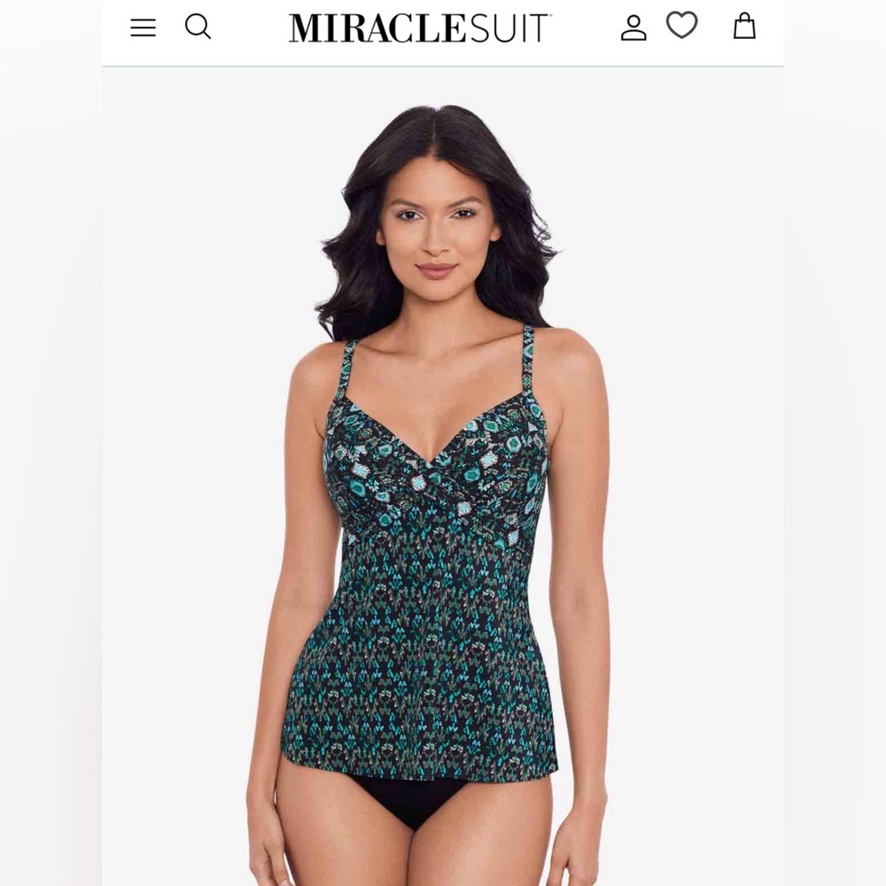 NWT Miraclesuit Myrra Tankini Top in Bijoux sz 16 - Picture 2 of 6